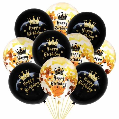 Ballons en Latex Numéro de Couronne Ballons Confetti Décorations de Fête d'Anniversaire Fournitures de Fête Festives