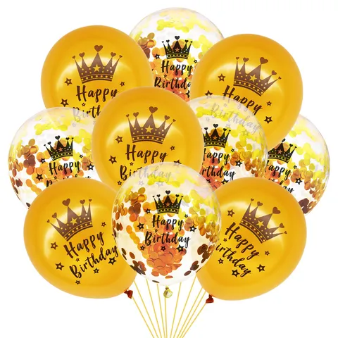 Ballons en Latex Numéro de Couronne Ballons Confetti Décorations de Fête d'Anniversaire Fournitures de Fête Festives
