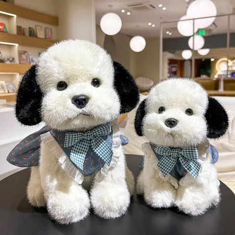 Mignon Chien en Peluche Animal en Peluche Avec Robe Florale Douce Simulation Chiot Poupée Compagnon Câlin Cadeau Pour Enfants Filles