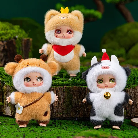 Süße Vinyl Plüsch Tier Transformation Puppe Anhänger Kawaii Cartoon Blind Box Spielzeug Schlüsselanhänger Tasche Hängende Ornament Geschenk