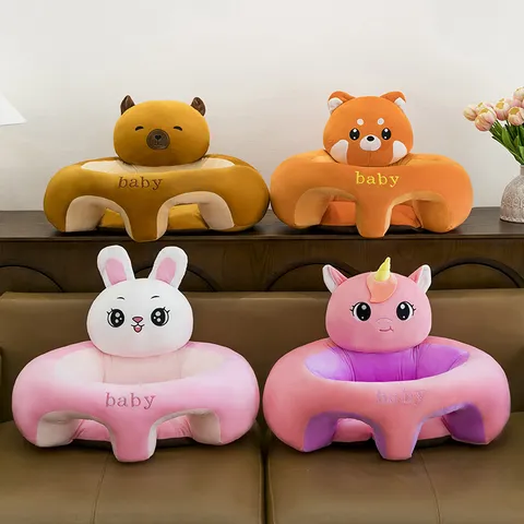 Baby Leren Ondersteuning Sofa Schattig Cartoon Dier Pluche Gevulde Stoel Wervelkolom Bescherming Veiligheidstoel