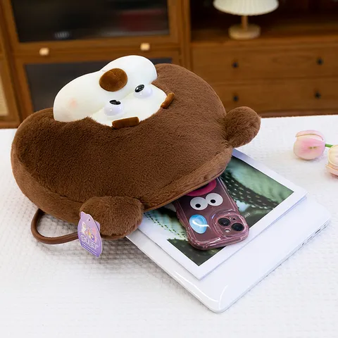 Cute Lazy Bear Stuffed Animal Plush Toy Kawaii Brown Bear Doll Soft Hugging Pillow Birthday Gift For Kids