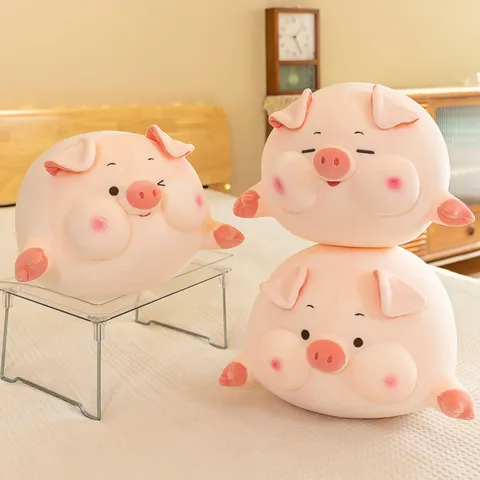 Cute Cartoon Lying Fat Pig Plush Toy Stuffed Animal Soft Sleeping Pillow Cute Warm Gift For Girlfriend