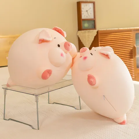 Cute Cartoon Lying Fat Pig Plush Toy Stuffed Animal Soft Sleeping Pillow Cute Warm Gift For Girlfriend