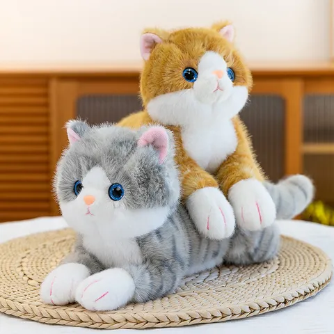 Cute Cartoon Healing Prone Cat Pillow Plush Toy Soft Stuffed Animal Doll Birthday Gift For Girlfriend Home Decor