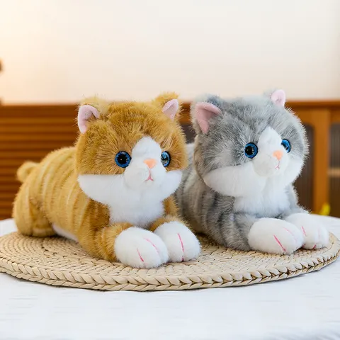 Cute Cartoon Healing Prone Cat Pillow Plush Toy Soft Stuffed Animal Doll Birthday Gift For Girlfriend Home Decor