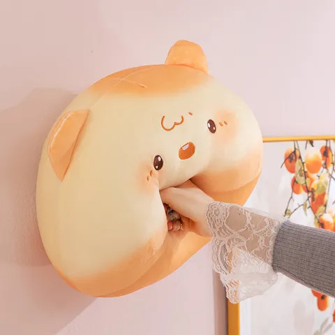 Cute Cartoon Cheese Mouse Plush Toy Soft Stuffed Animal Doll Kawaii Bread Mouse Pillow Bedside Cushion Home Decor