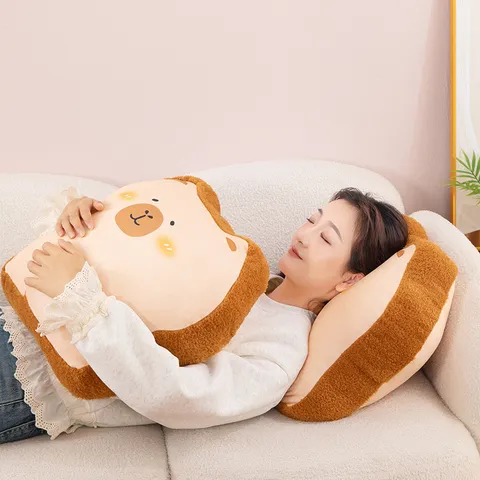Niedliches Capybara Toastbrot Plüschkissen Weiches Stofftier Sofa Kissen Büro Kissen