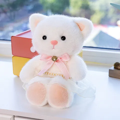 Cute Cartoon Rabbit Plush Toy Stuffed Animal Soft Doll With Gauze Skirt Bow