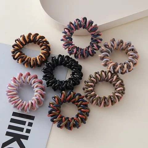 Stile Coreano Elastico per Capelli in Cauco Cavo Telefonico Intrecciato Alta Elasticità Senza Cuciture Accessori per Capelli