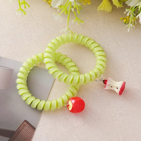 Dolce Elastico per Capelli Frutta Plastica Resina Cavo Telefonico Scrunchie Carino Cuore Mela Fascia per Capelli Accessori Giornalieri per Donna