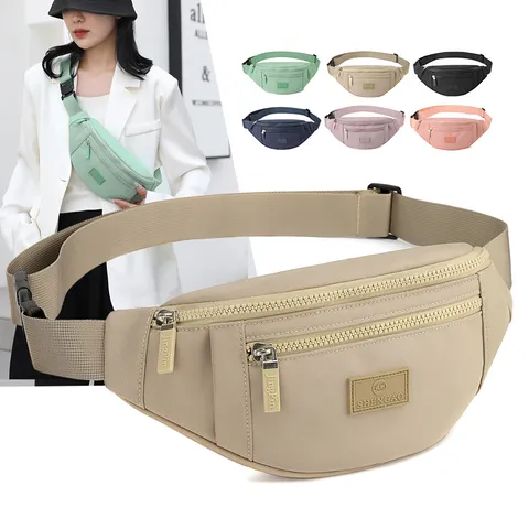Women Casual Oxford Cloth Crossbody Bag Lightweight Waterproof Chest Fanny Pack Minimalist Travel Daily Shoulder Bag