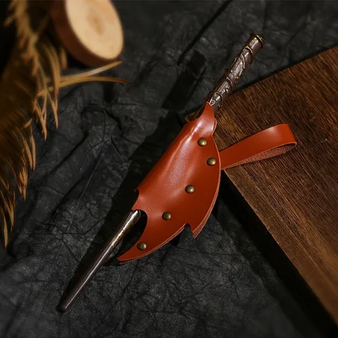 Funda de Cuero para Varita Mágica de Cosplay Medieval Accesorio de Cetro Bolsa de Almacenamiento Accesorios de Disfraces de Juegos de Rol de Halloween