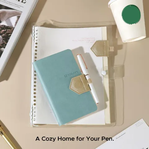 Multifunctional Magnetic Bookmark Pen Holder PU Leather Bookmark Clip For Office School