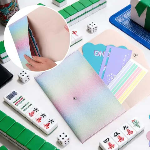 Custodia Portacarte Mahjong in Pelle PU Busta Irregolare Protettore di Carte Accessorio per Festa Borsa di Conservazione