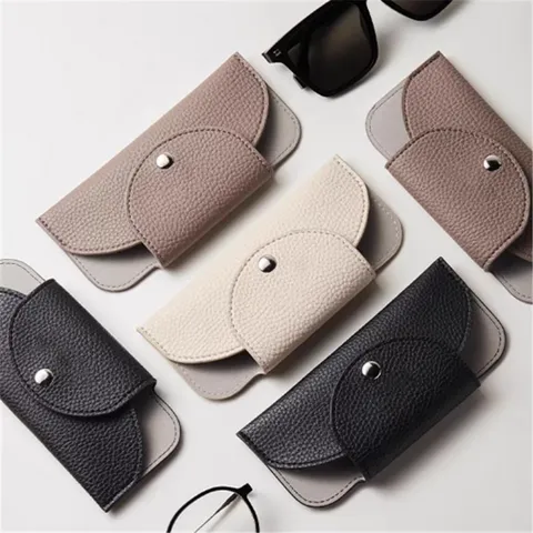 Minimalistisches PU-Leder Sonnenbrillenetui Tragbare Anti-Druck Brillen Tasche Magnetische Schnalle Reise Brillenetui