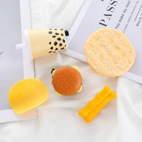 Mignon Simulation Nourriture Pince à Cheveux Résine Hamburger Thé au Lait Bâtonnet de Pâte Frit Chips de Pomme de Terre Pince Latérale Accessoires de Cheveux pour Femmes