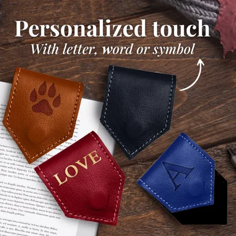 PU Leather Magnetic Bookmark Diamond Shaped Page Marker Cute Reading Page Clips Office School Stationery Supplies