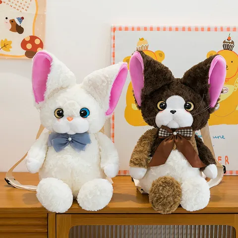 Carino Ricciuto Gatto Peluche Zaino Cartone Animato Animale Zaino Scolastico Morbido Imbottito Bambola Zainetto Per Bambini