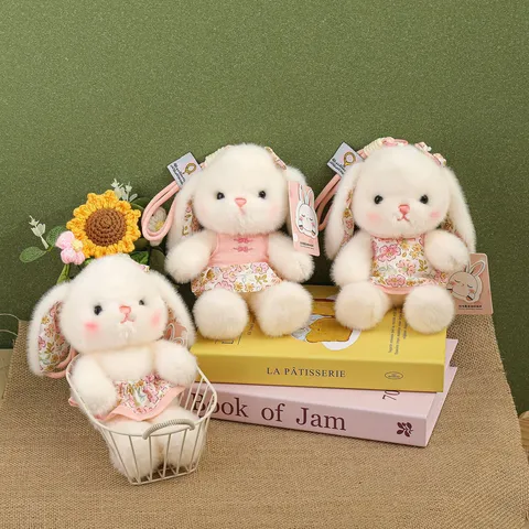 Neuer Chinesischer Stil Blumenrock Kaninchen Anhänger Plüschtier Süße Hase Puppe Taschenanhänger Desktop Ornament Geschenk
