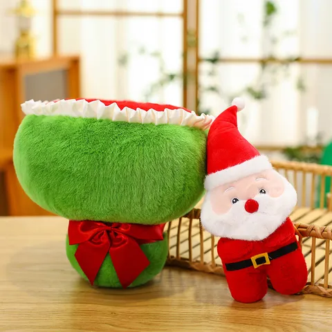 Niedliches Weihnachtsserien Plüschtier Puppenornament Weihnachtsmann Strauch Weihnachtsbaum Festliches Geschenk