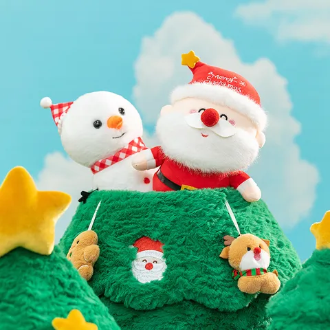 Weihnachten Plüschtier Weihnachtsmann Schneemann Puppe Feiertag Set Süß Gefüllt Baum Spielzeug Kinder Neujahr Geschenk