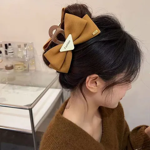 Vintage Gran Lazo Pinza de Pelo Elegante Pinza Tiburón Accesorios Peinado para Mujeres Niñas Diario Fiesta Decoración Cabello