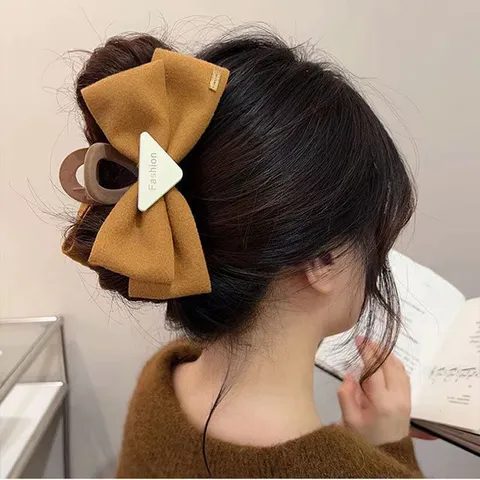 Vintage Gran Lazo Pinza de Pelo Elegante Pinza Tiburón Accesorios Peinado para Mujeres Niñas Diario Fiesta Decoración Cabello