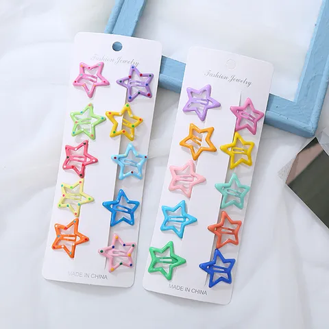Kinder Haarspelden Schattige Ster Hart Haarspelden Snoepkleuren BB Haarspelden Set Legering Haaraccessoires Voor Meisjes