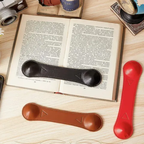 Weighted Leather Bookmark Page Holder Heavy Metal End Desk Reading Accessory Office School Stationery Gift