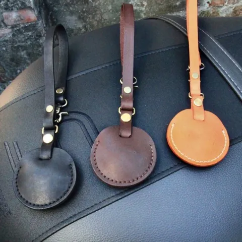 Portable PU Leather Key Case With Handle Metal Snap Ring Car Key Storage Holder Minimalist Key Organizer Pouch