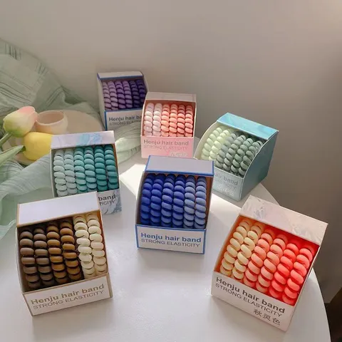 Koreaanse Stijl Verloop Mat Plastic Telefoonraad Haarbanden Zoete Paardenstaart Houder Haartouwen Vrouwen Haaraccessoires