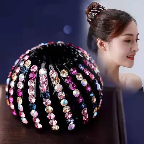Strass Vogelnest Haarspeld Uitrekbare Paardenstaart Houder Mode Haaraccessoires Voor Vrouwen