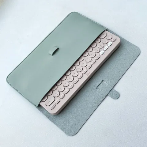 Universal PU Leather Keyboard Sleeve Protective Case Foldable Portable Storage Bag For Wireless Keyboard
