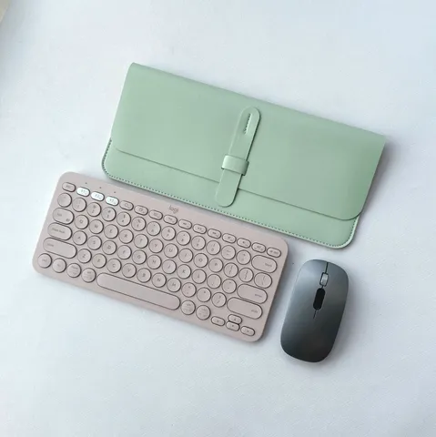 Universal PU Leather Keyboard Sleeve Protective Case Foldable Portable Storage Bag For Wireless Keyboard