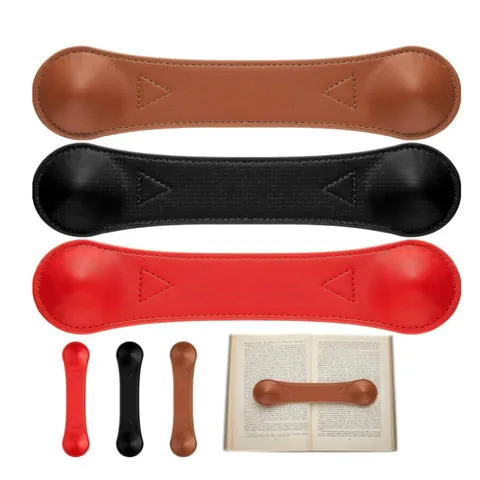 Weighted Leather Bookmark Page Holder Heavy Metal End Desk Reading Accessory Office School Stationery Gift