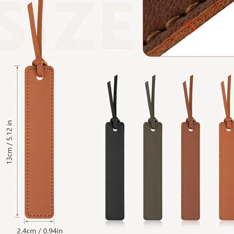Minimalist PU Leather Bookmark With Tassel Vintage Reading Page Marker Book Accessories For Office School Readers