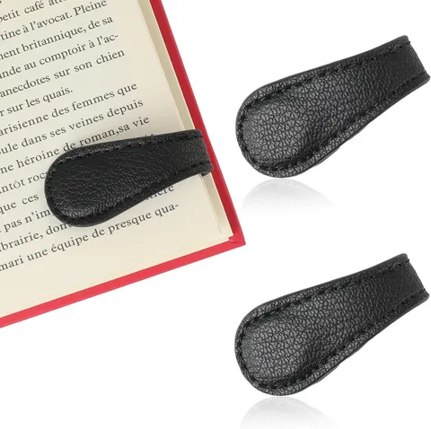 Minimalist PU Leather Magnetic Bookmark Vintage Magnetic Page Marker For Reading Book Office School Supplies