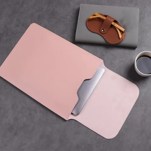 Waterproof PU Leather Laptop Sleeve Business Tablet Storage Bag Foldable Keyboard Mouse Mat Pad For Office Commute