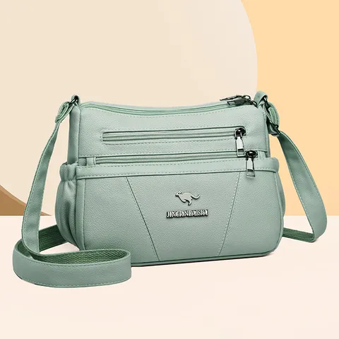 Borsa a Tracolla in Morbida Pelle PU da Donna Urbana Minimalista Grande Capacità Multistrato Borsa Casual Quotidiana