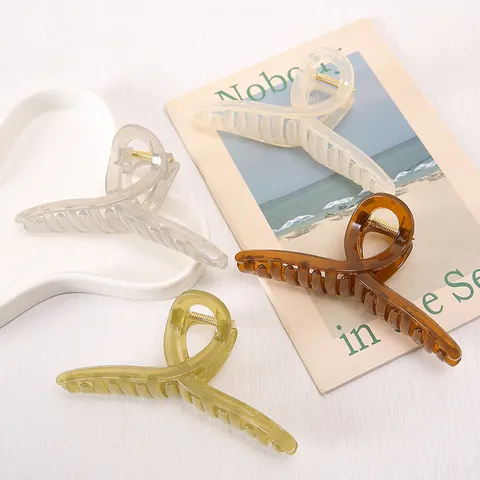 Grande Molla per Capelli in Acrilico Retro Colore Morandi Fermaglio Antiscivolo Accessori per Styling Capelli per Donne Capelli Spessi