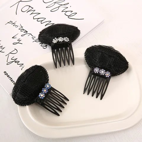 Koreaanse Stijl Dames Haarvolumen Pad Onzichtbare Wortel Volumizer Strass Bloemen Haarkam Haarstyling Accessoires
