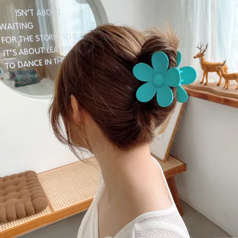 Koreaans Mat Bloemen Haarclip Voor Vrouwen En Meisjes Grote Antislip Haarklem Dagelijkse Haarstyling Accessoires