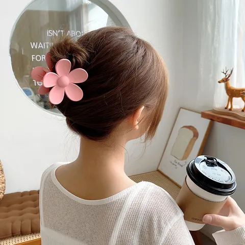 Molla per Capelli Floreale Opaca Coreana Per Donne E Ragazze Grande Molla Antiscivolo Accessori per Styling