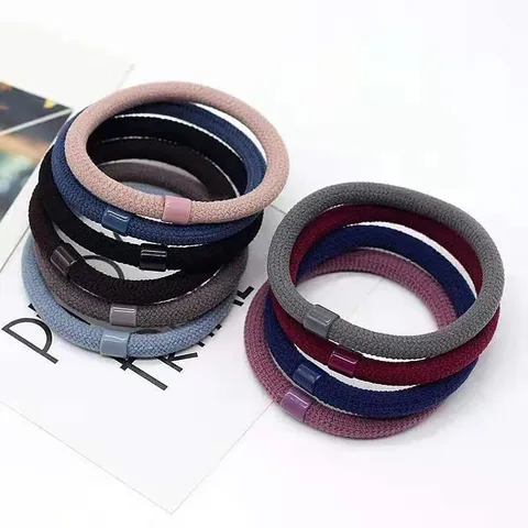 Handgemaakt Maas Haarelastiekjes Voor Dames Verdikte Hoge Elasticiteit Effen Kleur Minimalistisch Mode Haaraccessoires Voor Dagelijks