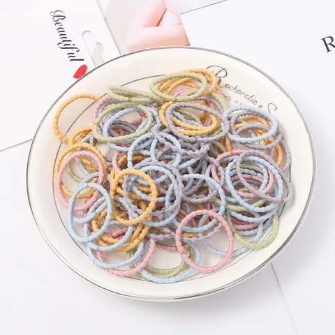 100 Pièces Élastiques à Cheveux Haute Élasticité pour Femmes Filles Couleur Nordique Attaches Queue de Cheval Accessoires Cheveux