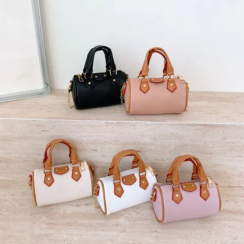 Kids Mini Pillow Bag PU Leather Chain Crossbody Shoulder Bag Cute Children Fashion Handbag Daily Use