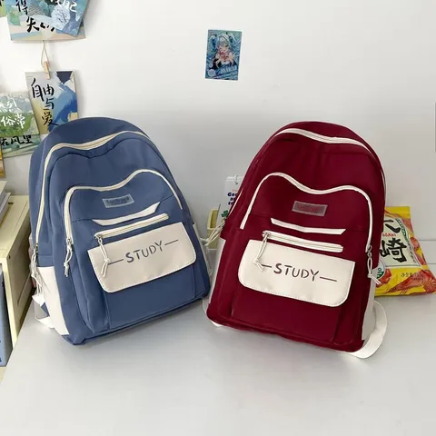 Large Capacity Student Backpack Waterproof Canvas School Bag Casual Bookbag For Teenagers Girls And Boys