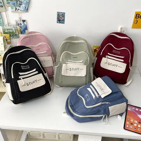 Large Capacity Student Backpack Waterproof Canvas School Bag Casual Bookbag For Teenagers Girls And Boys