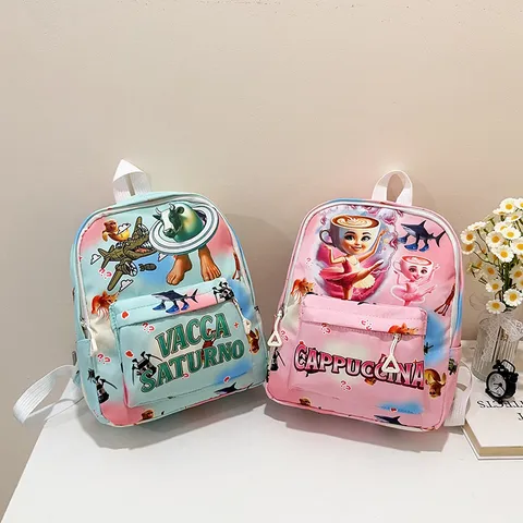 Kids School Backpack Large Capacity Cartoon Anime Print Waterproof Lightweight Ergonomic Bookbag For Elementary Students